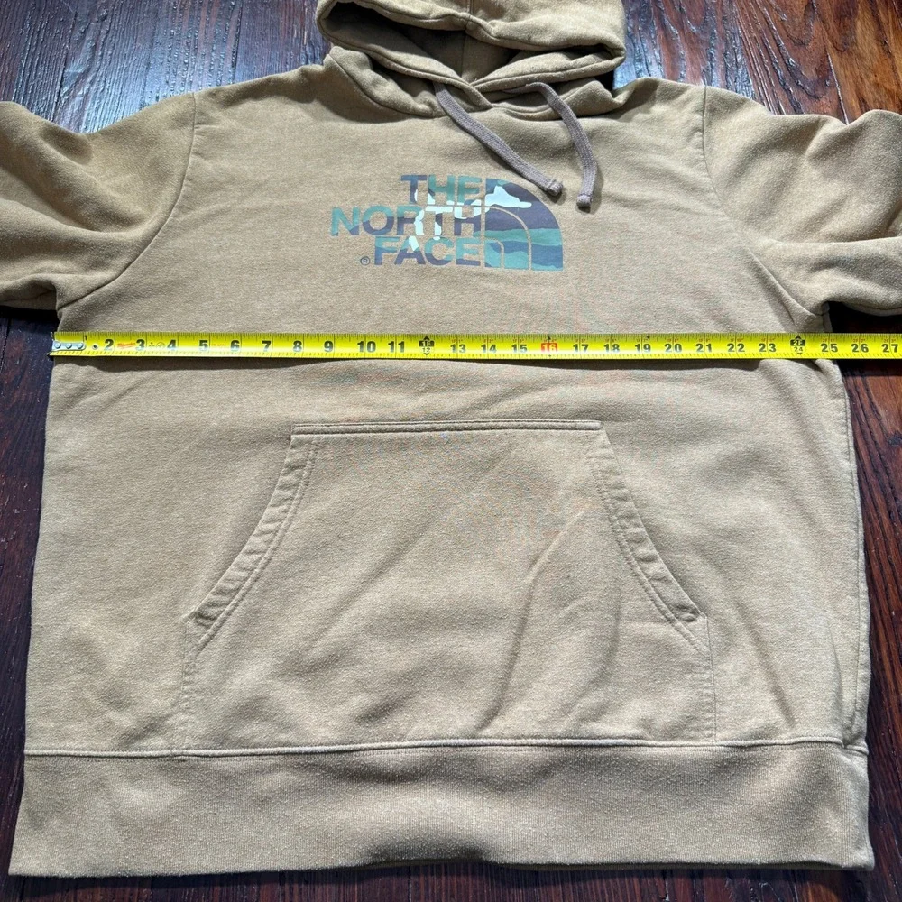 The North Face Hoodie Men XL Brown Camo Logo Pullover Sweatshirt Outdoor Gorp